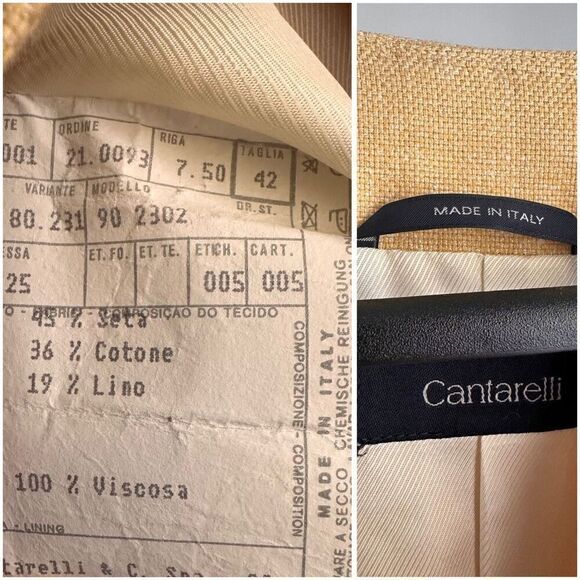 Cantarelli Italy Linen Blend Blazer Jacket Size 42 - Picture 3 of 3
